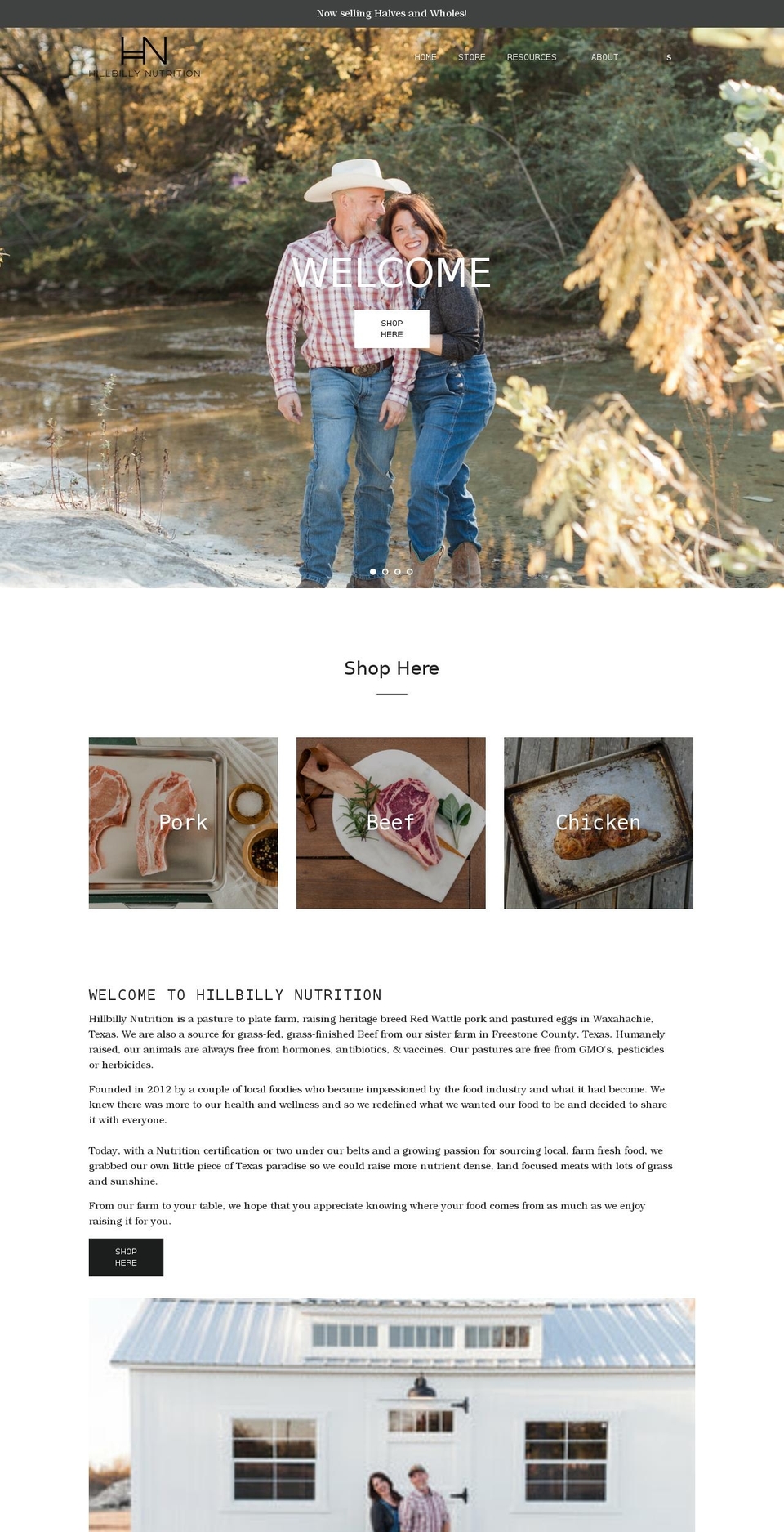 hillbillynutrition.com shopify website screenshot