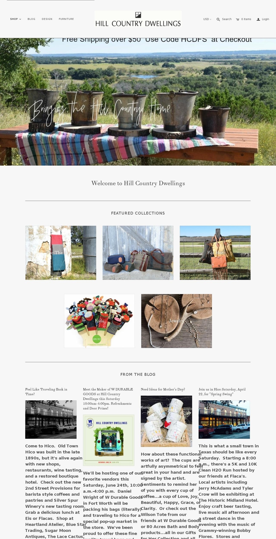 hillcountrydwellings.com — Shopify storefront screenshot