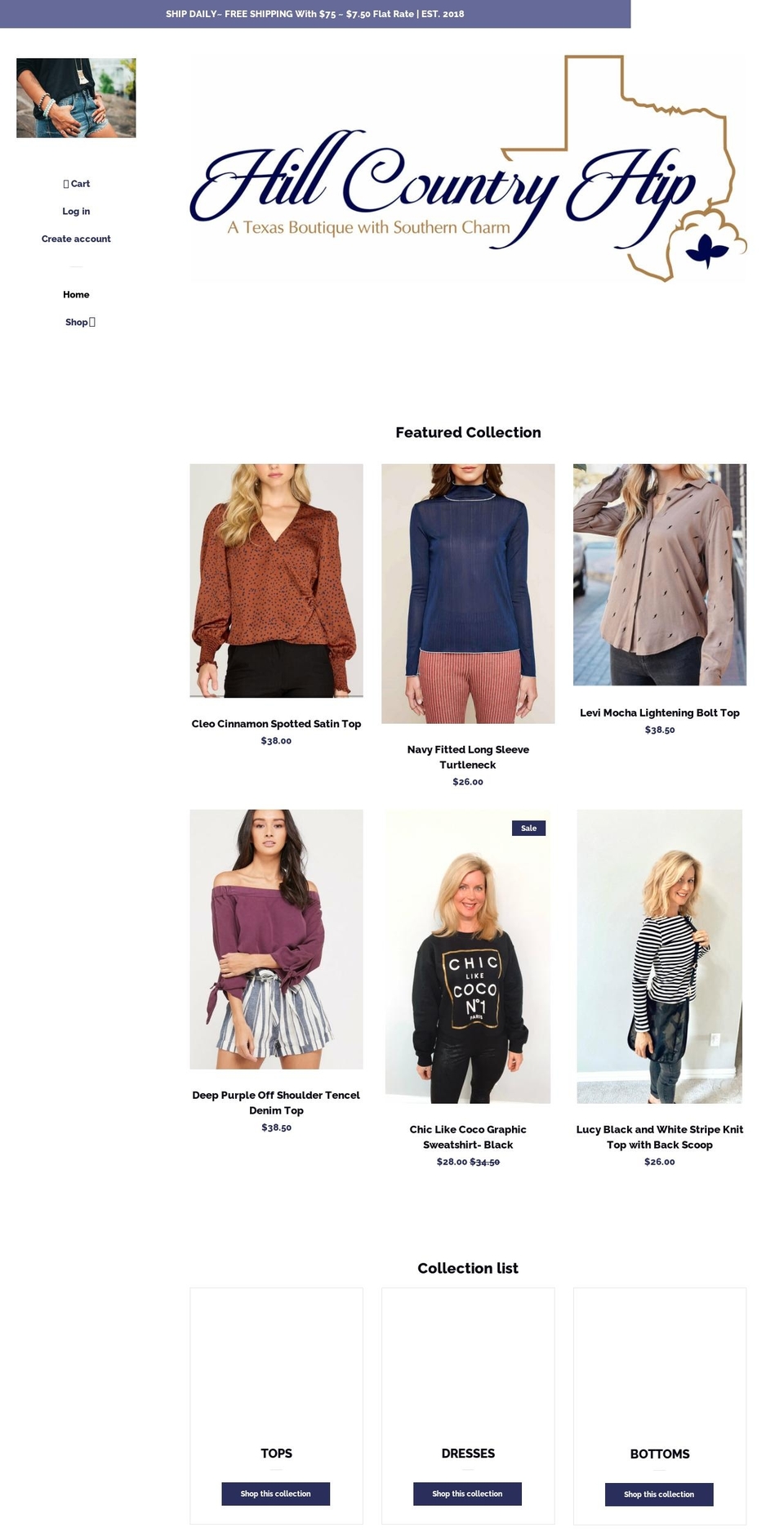hillcountryhip.com — Shopify storefront screenshot