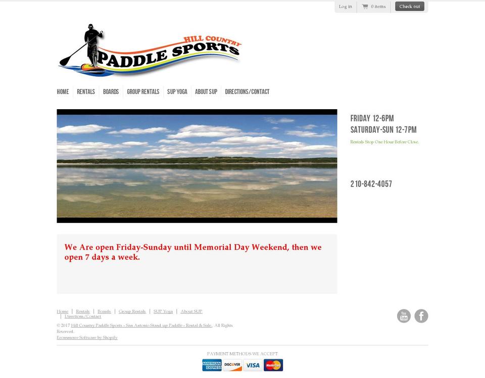 hillcountrypaddlesports.com shopify website screenshot
