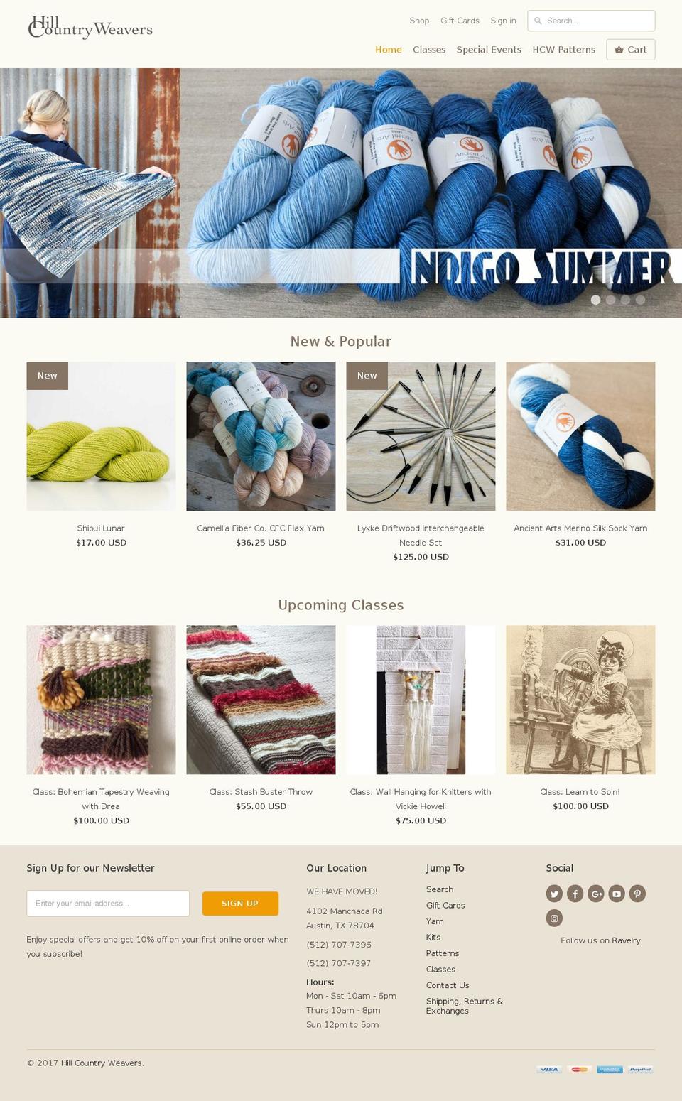 hillcountryweavers.com shopify website screenshot