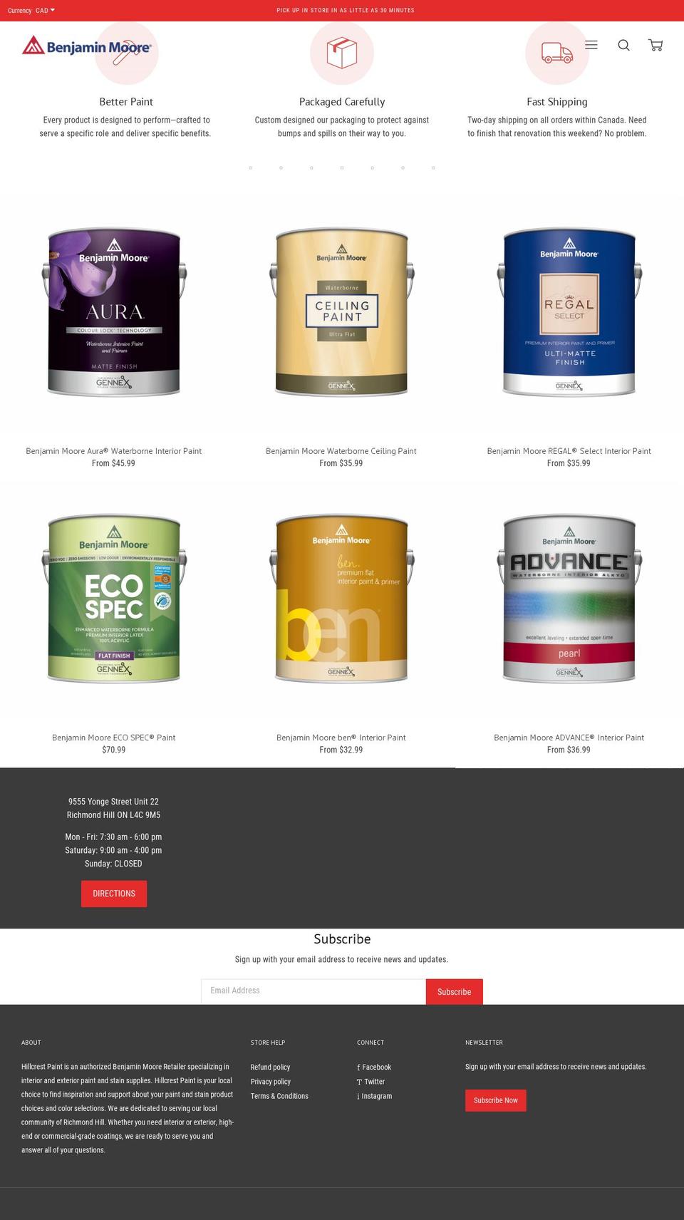 hillcrestpaint.com shopify website screenshot