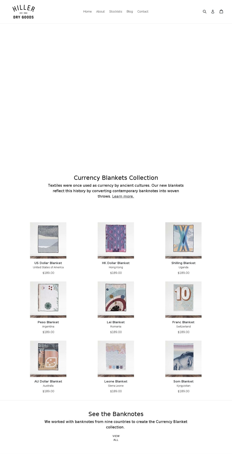 hillerdrygoods.com shopify website screenshot