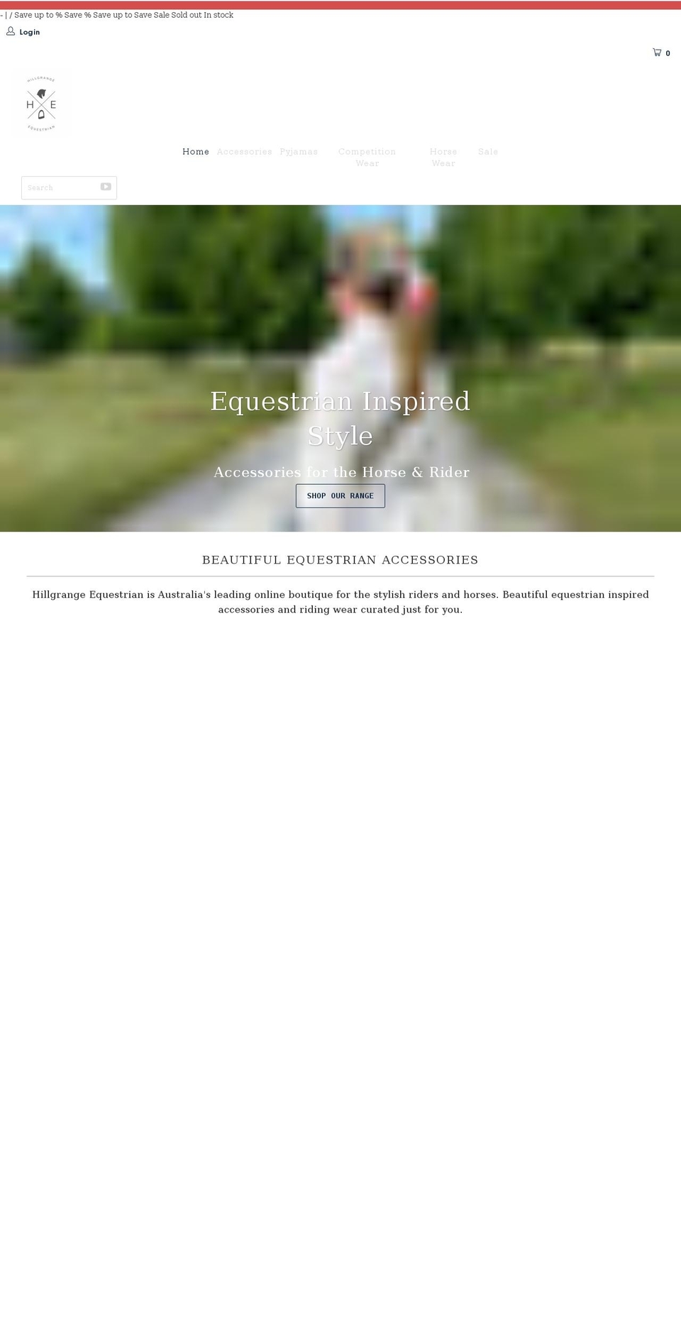 hillgrangeequestrian.com.au shopify website screenshot