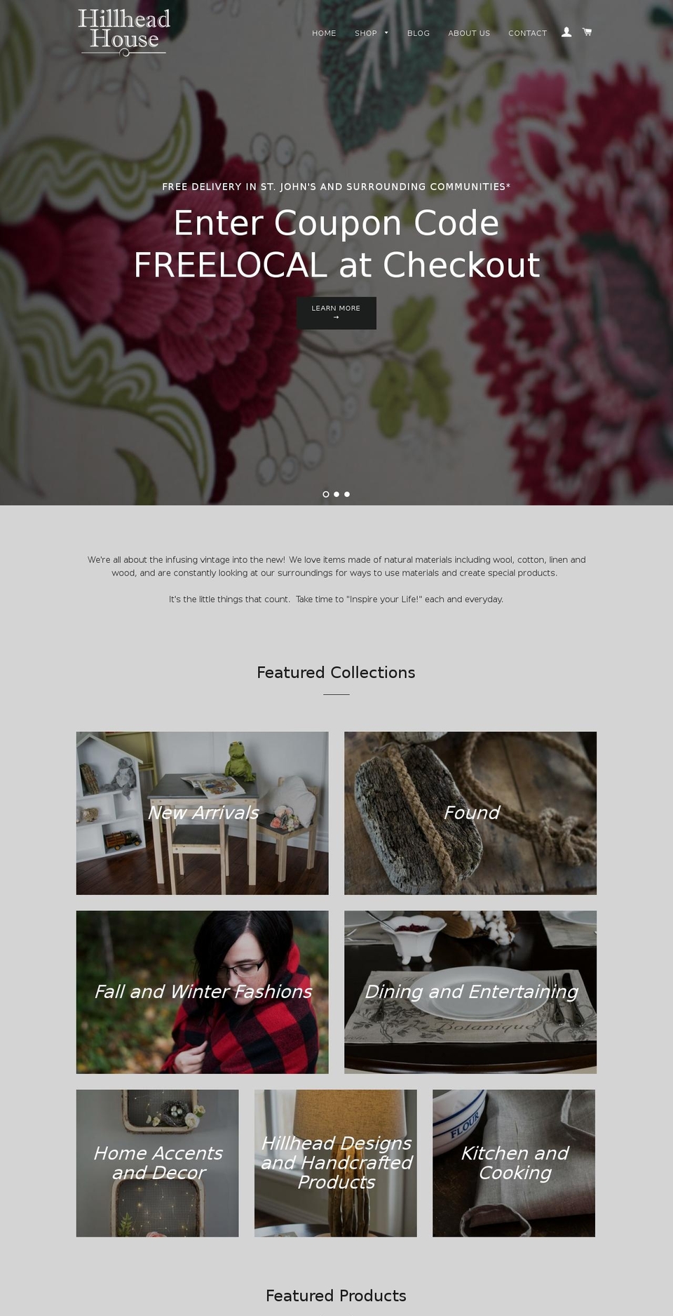 hillhead-house.com shopify website screenshot