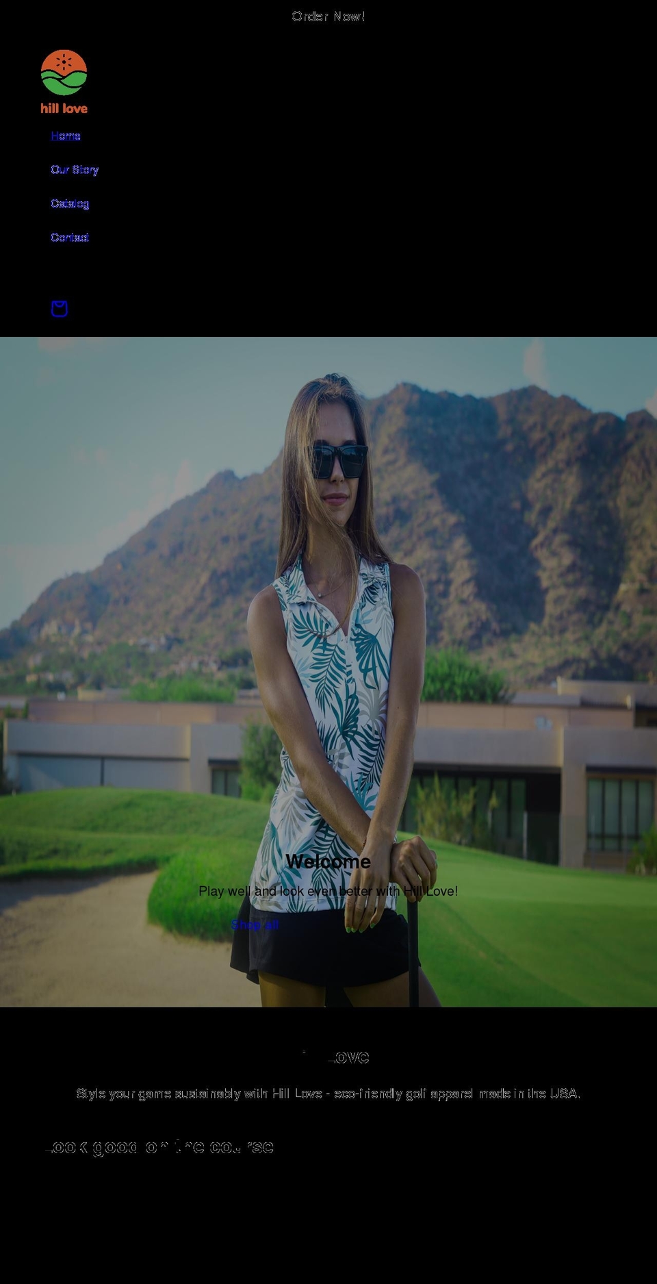 hilllovegolf.com shopify website screenshot
