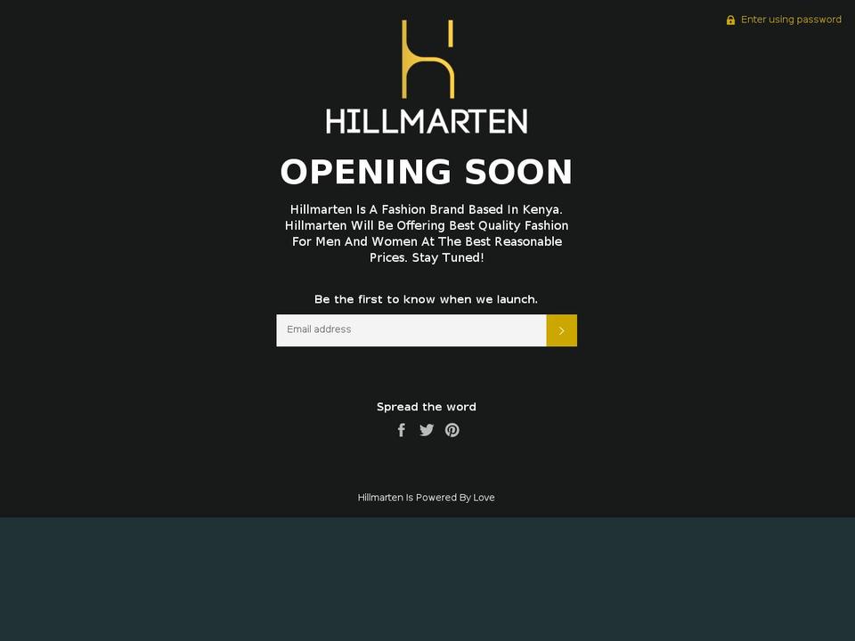 hillmarten.com shopify website screenshot