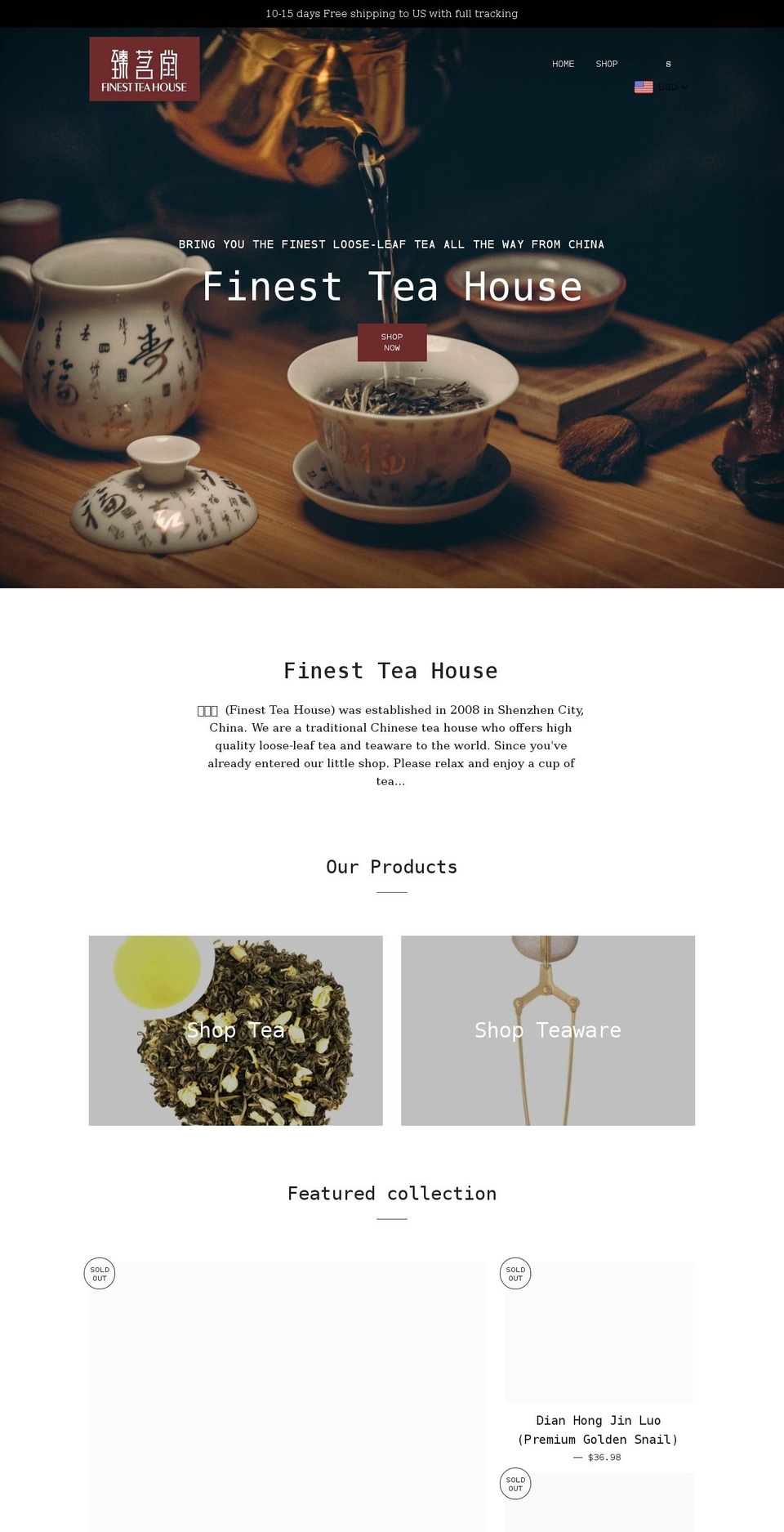 hilloftea.com shopify website screenshot