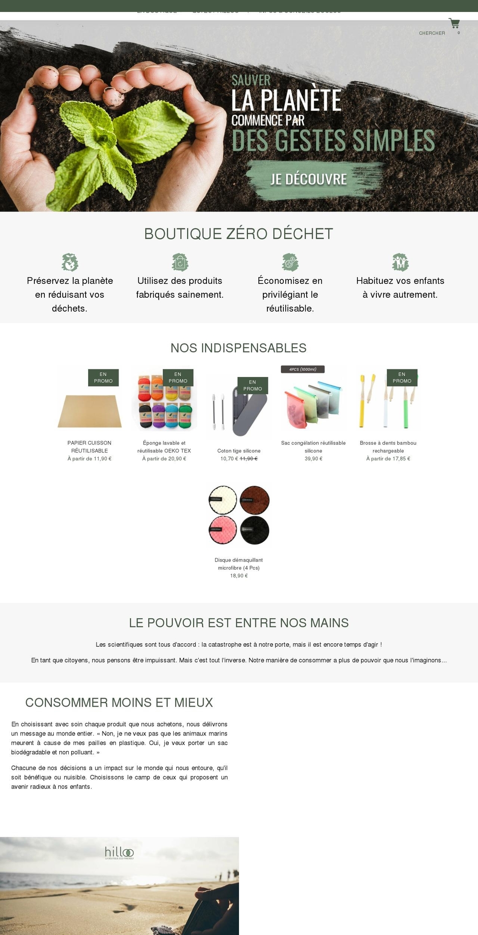 hilloo-environnement.com shopify website screenshot