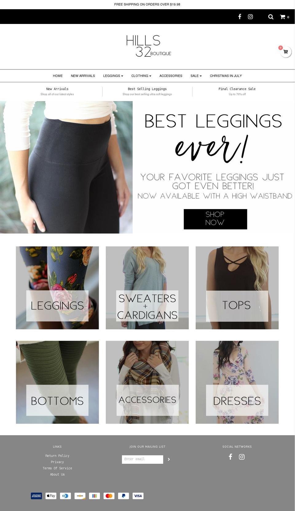 hills32.com shopify website screenshot