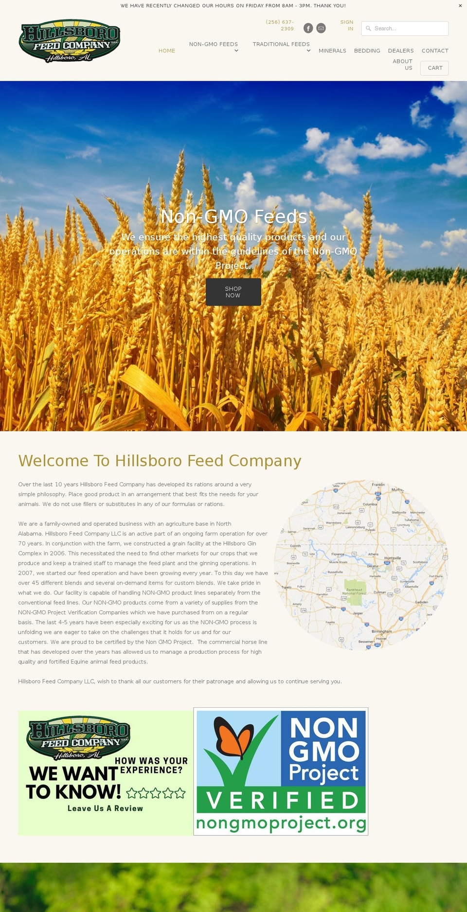hillsborofeedco.com — Shopify storefront screenshot