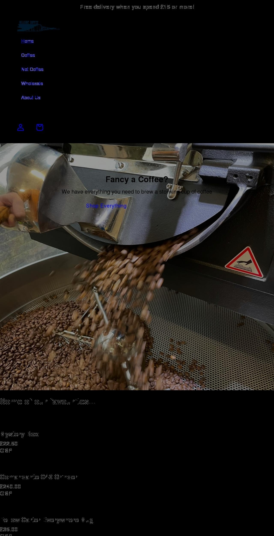 hillsidecoffee.co.uk shopify website screenshot