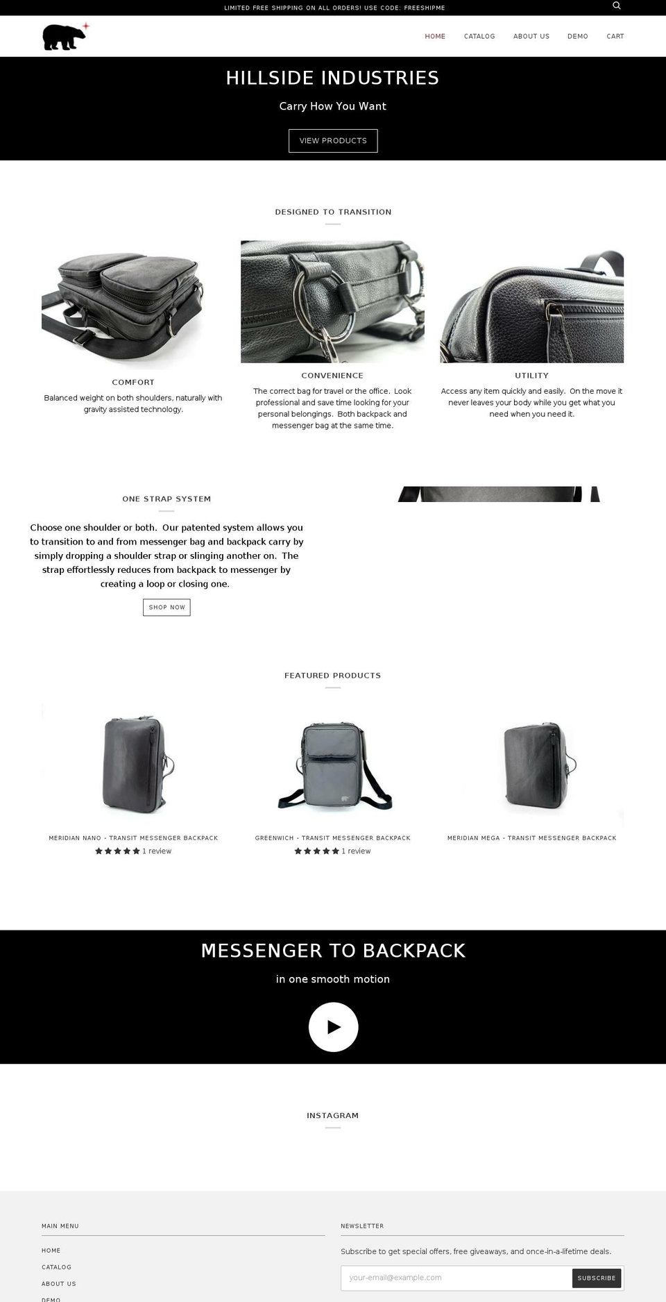 hillsideindustries.com — Shopify storefront screenshot