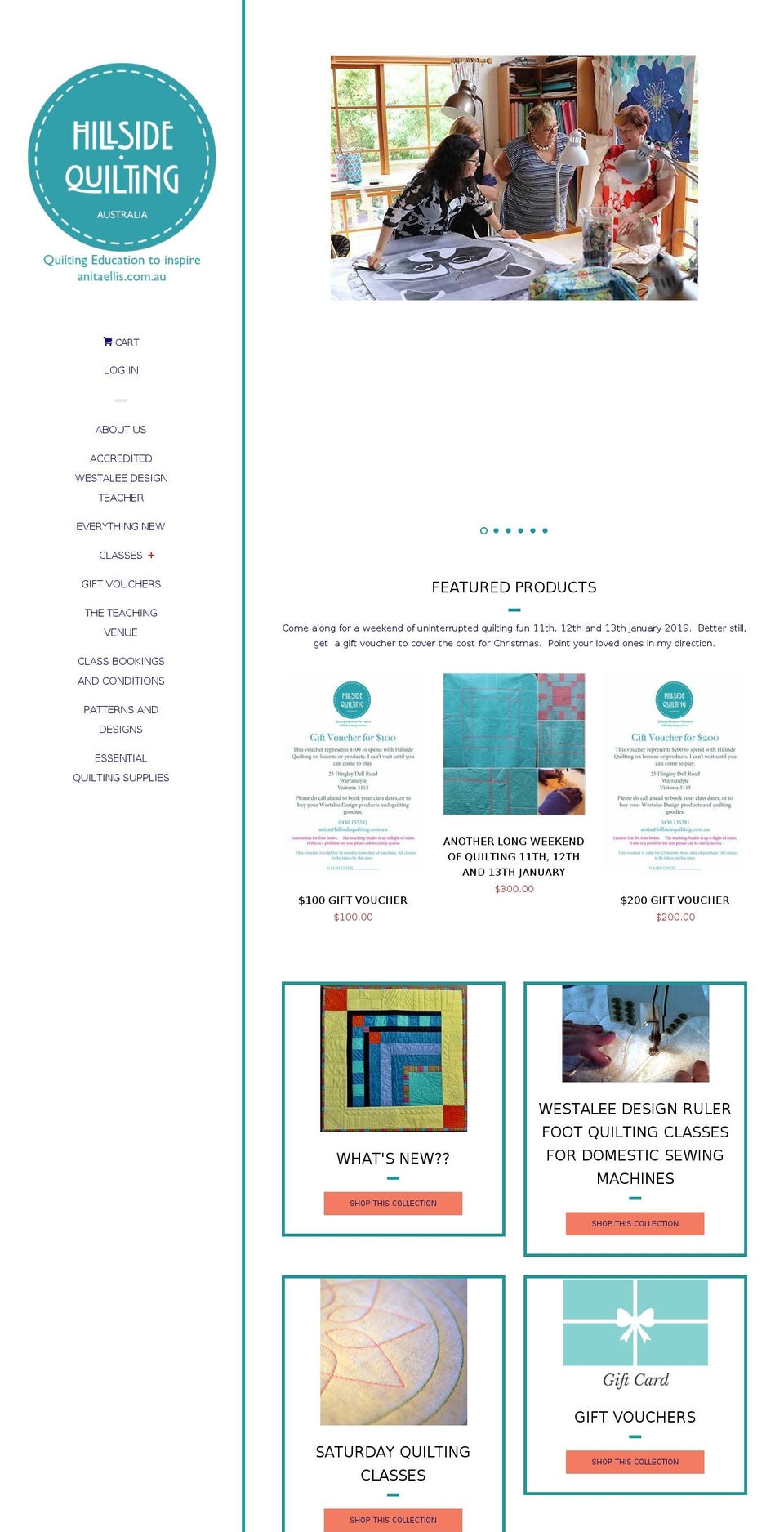 hillsidequilting.com.au shopify website screenshot