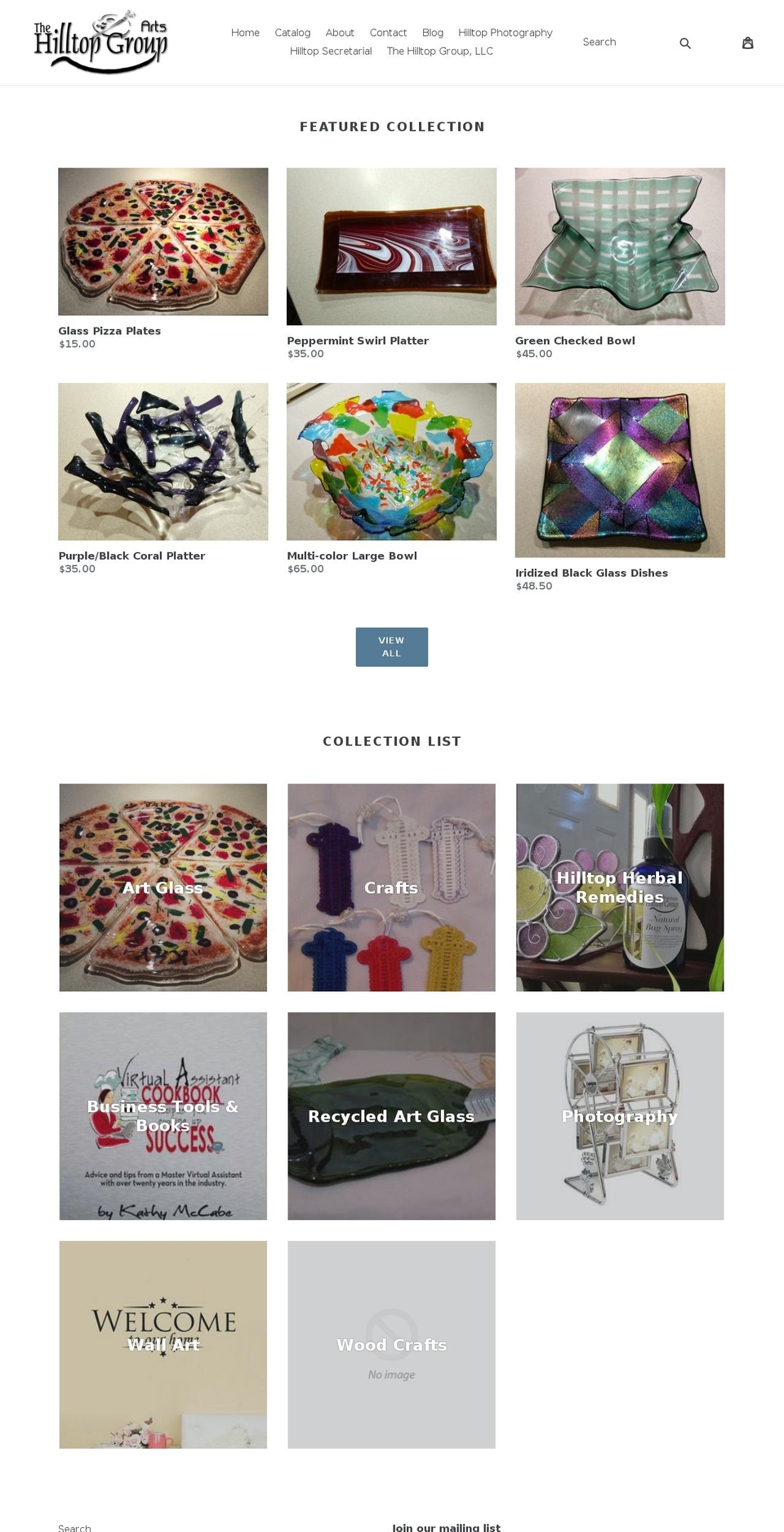 hilltop-arts.com — Shopify storefront screenshot