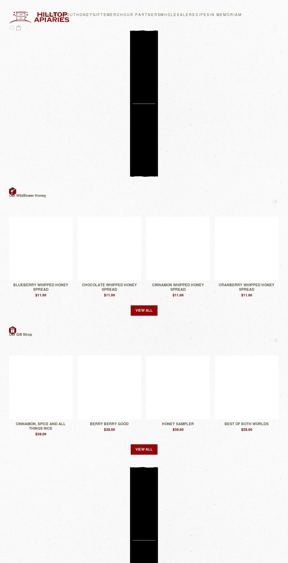 hilltopapiaries.com shopify website screenshot