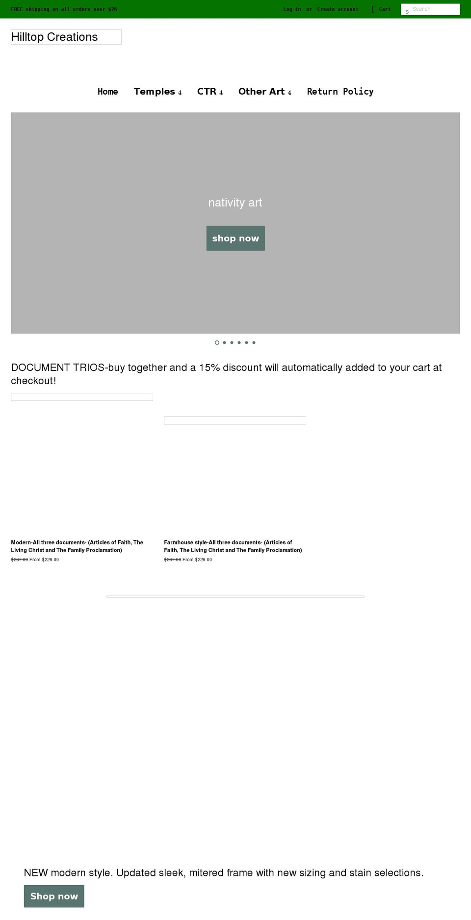 hilltopartwork.com shopify website screenshot