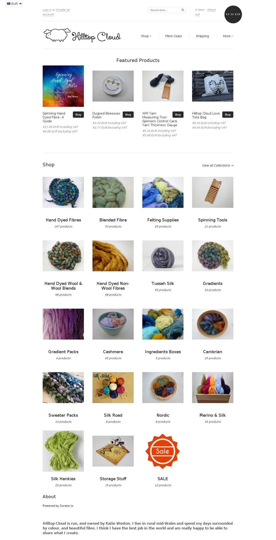 hilltopcloudshop.com — Shopify storefront screenshot