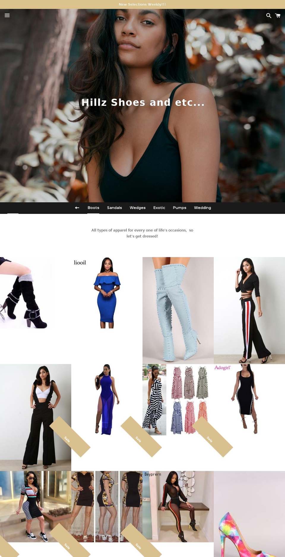 hillzshoes.com — Shopify storefront screenshot
