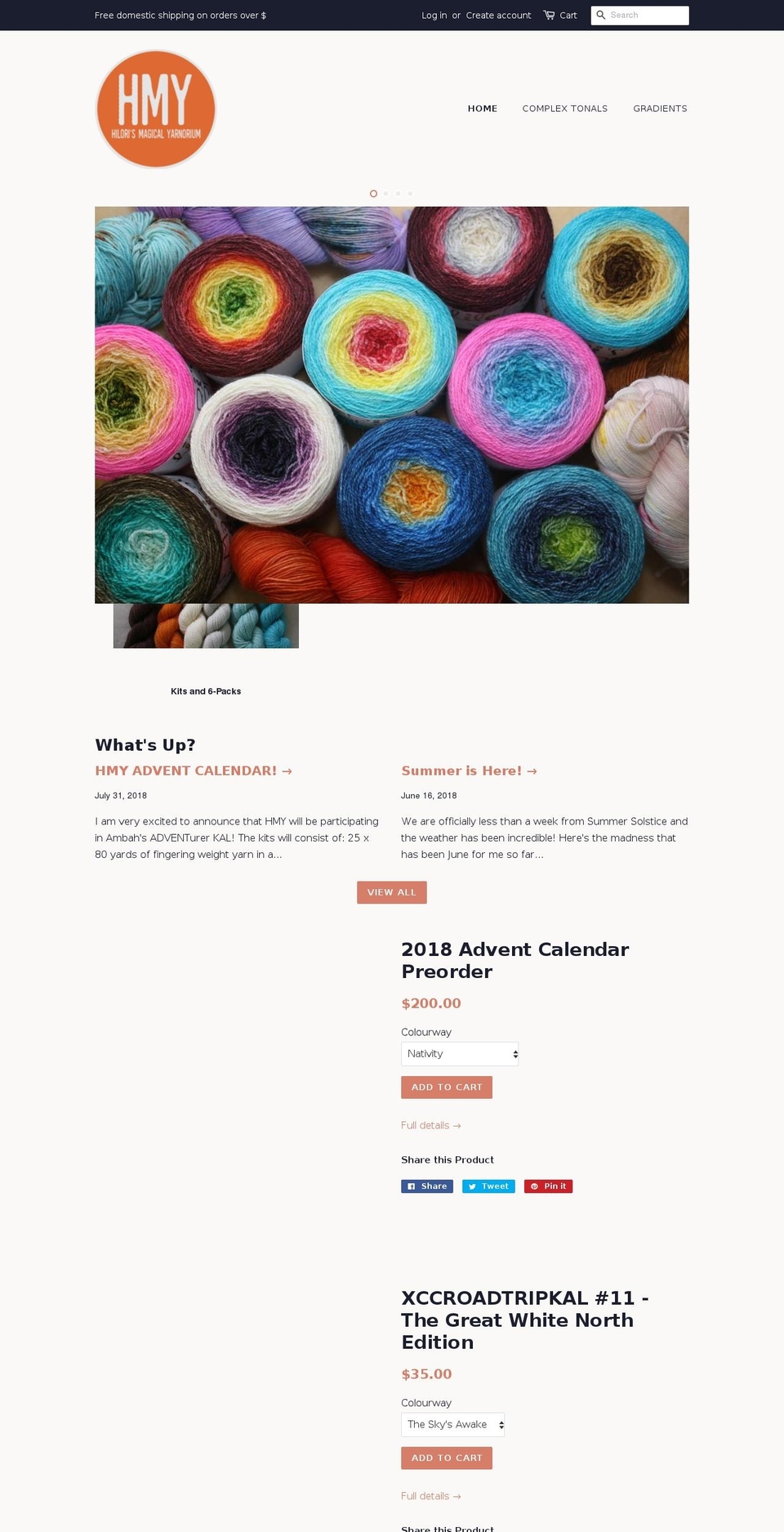 hilorismagicalyarnorium.com — Shopify storefront screenshot