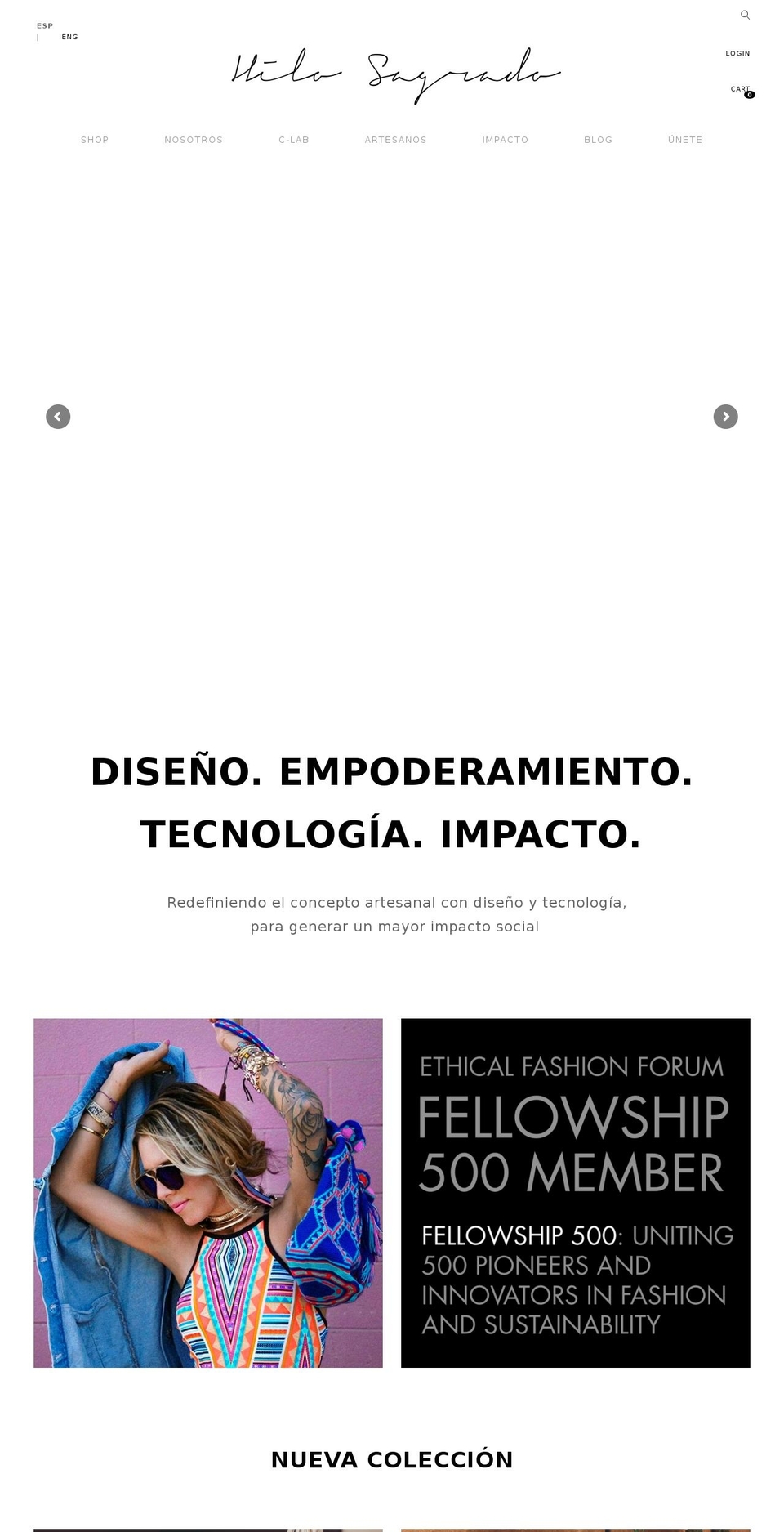 hilosagrado.com shopify website screenshot