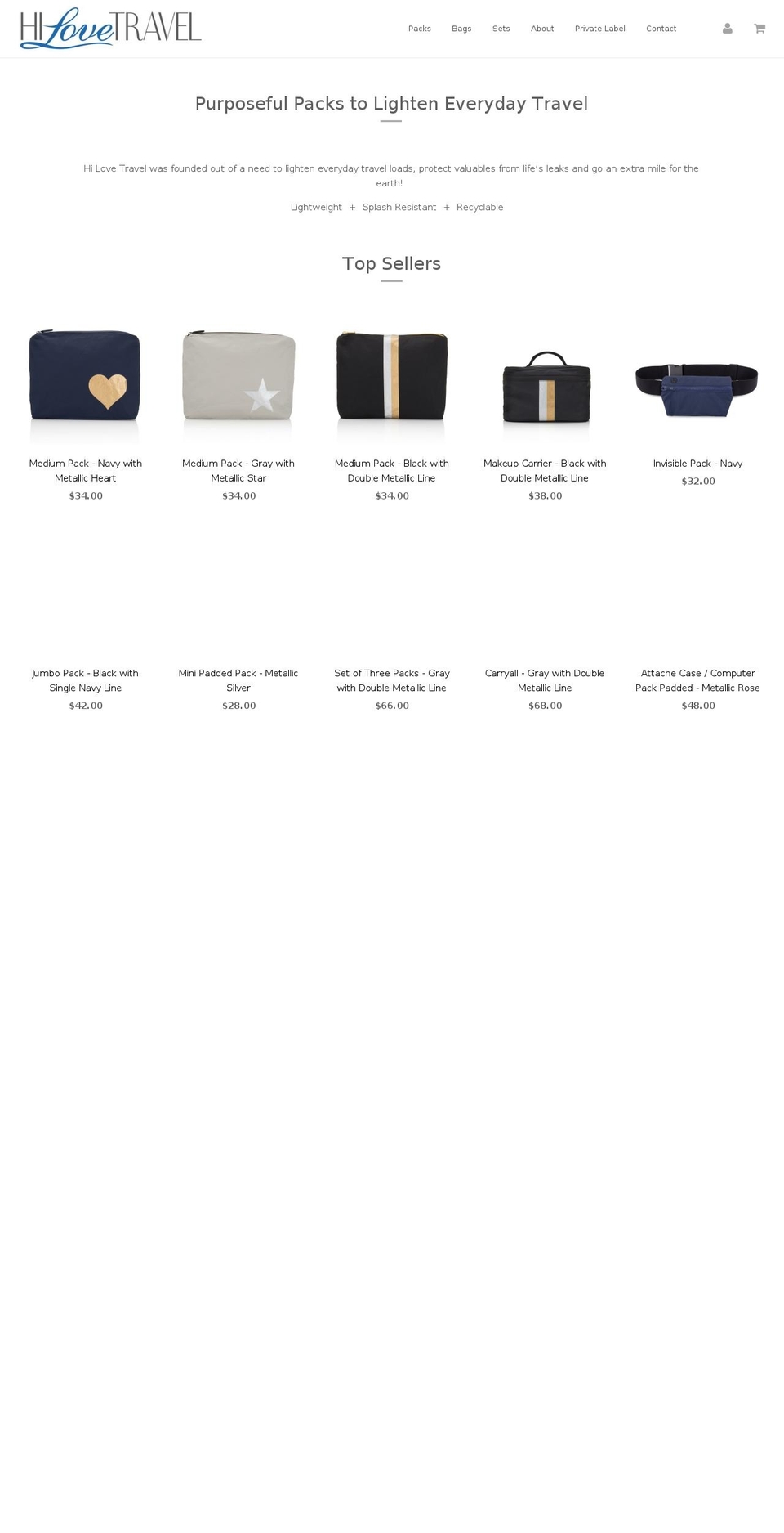 hilovetravel.com — Shopify storefront screenshot