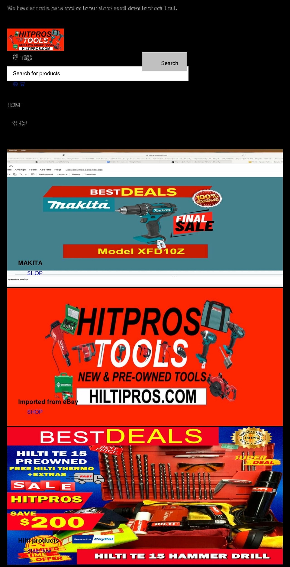 hiltipros.com shopify website screenshot