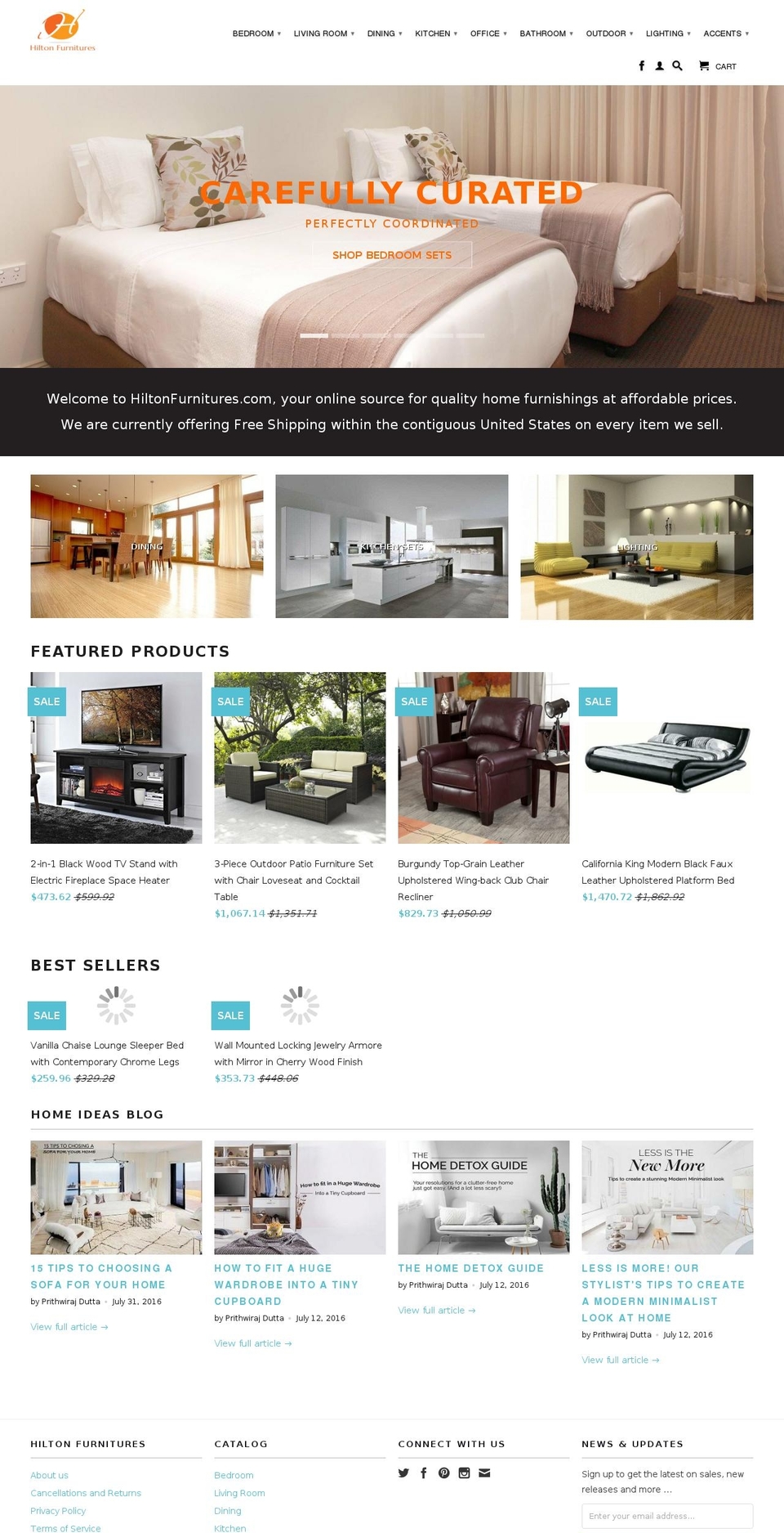 Copy of Retina Shopify theme site example hiltonfurnitures.com