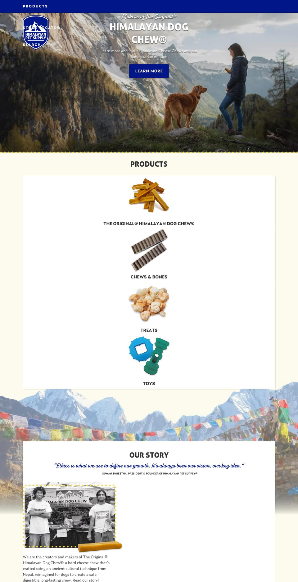 himalayan.pet shopify website screenshot