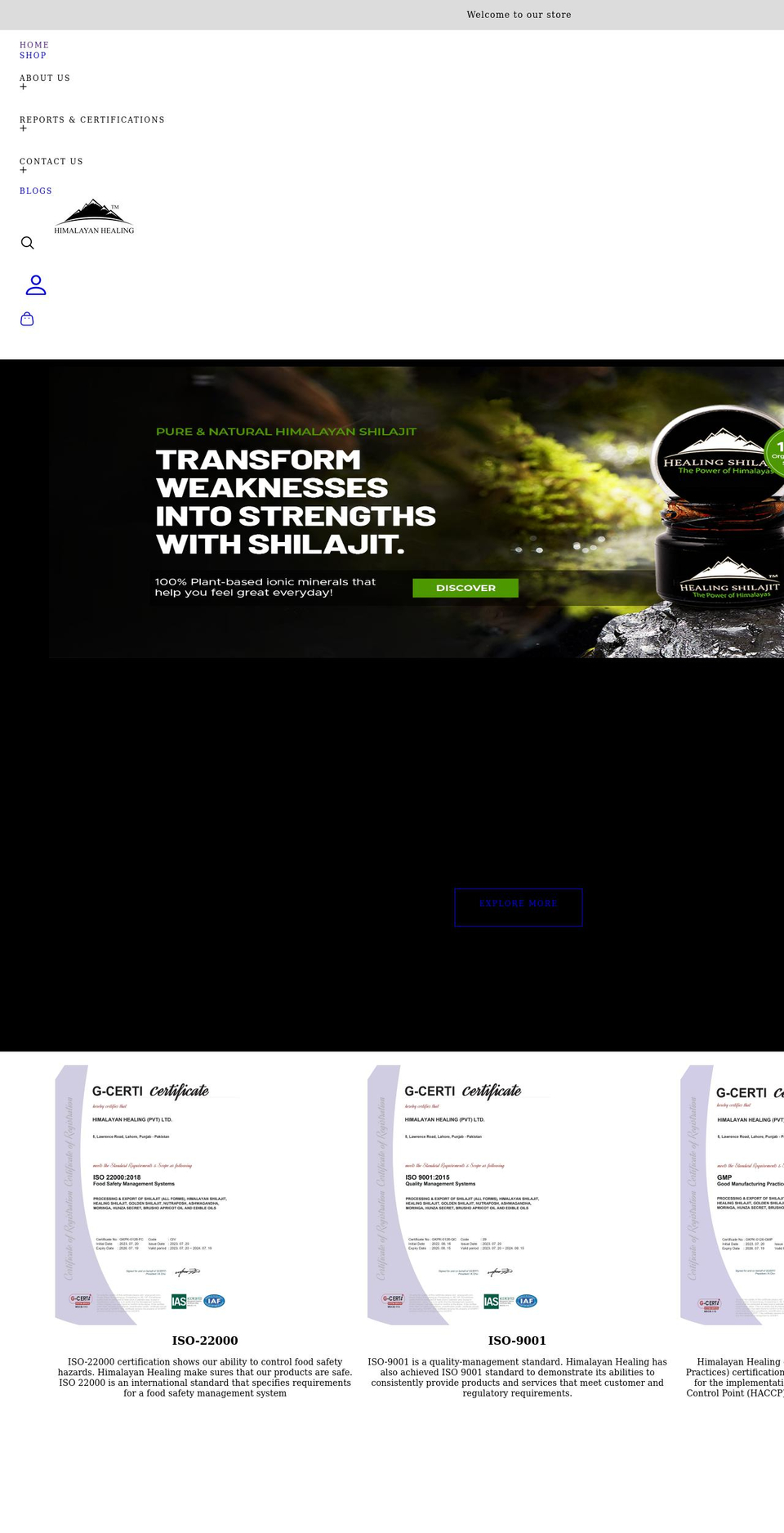 himalayanhealingshilajit.com shopify website screenshot