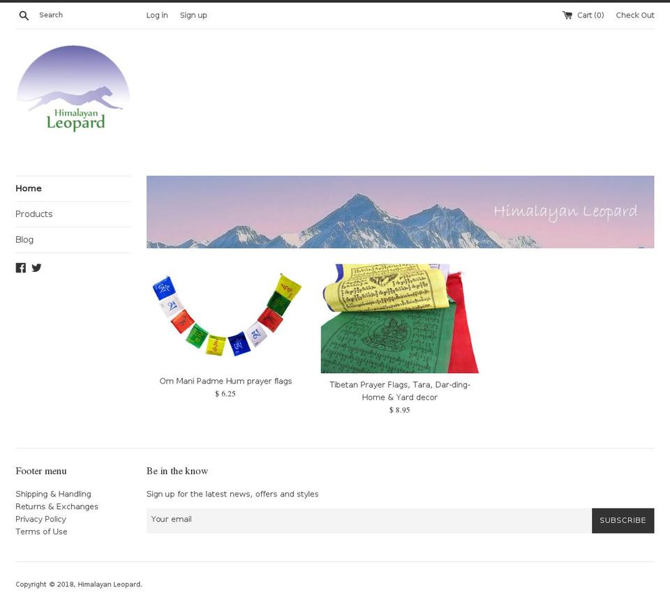 himalayanleopard.com — Shopify storefront screenshot