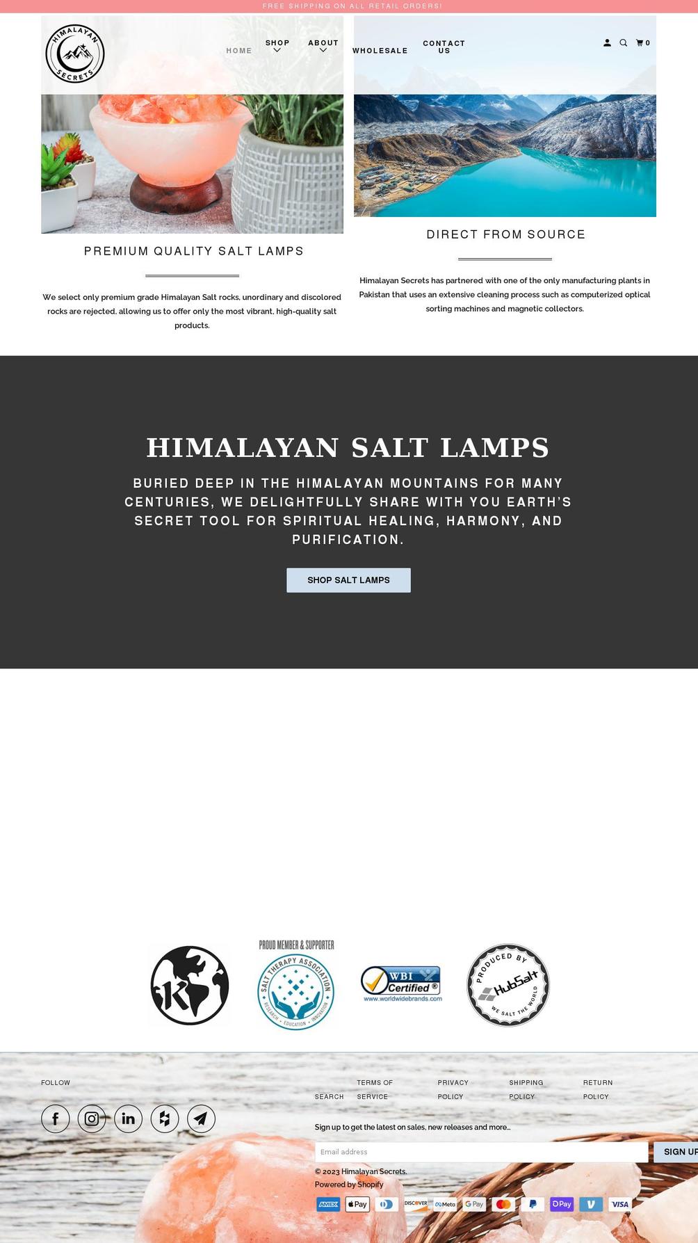 OOTS Support with Installments message Shopify theme site example himalayansecrets.com
