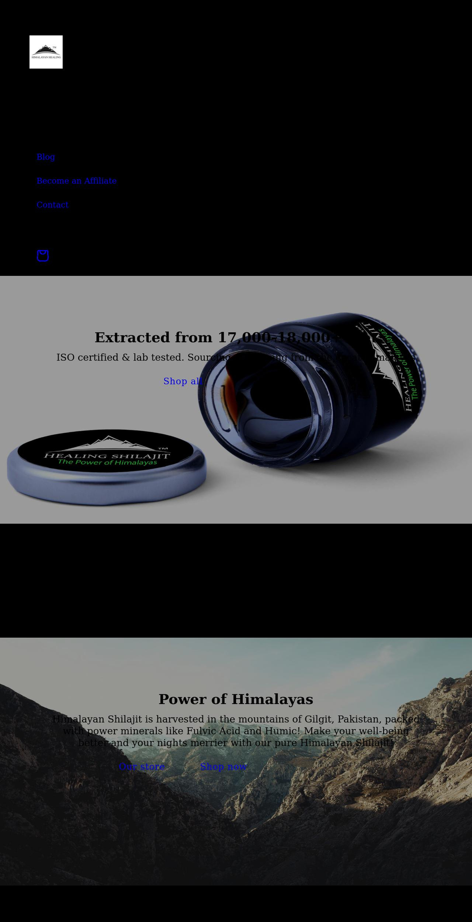 himalayanshilajit.com shopify website screenshot
