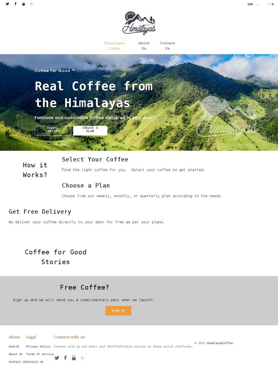 himalayascoffee.com shopify website screenshot
