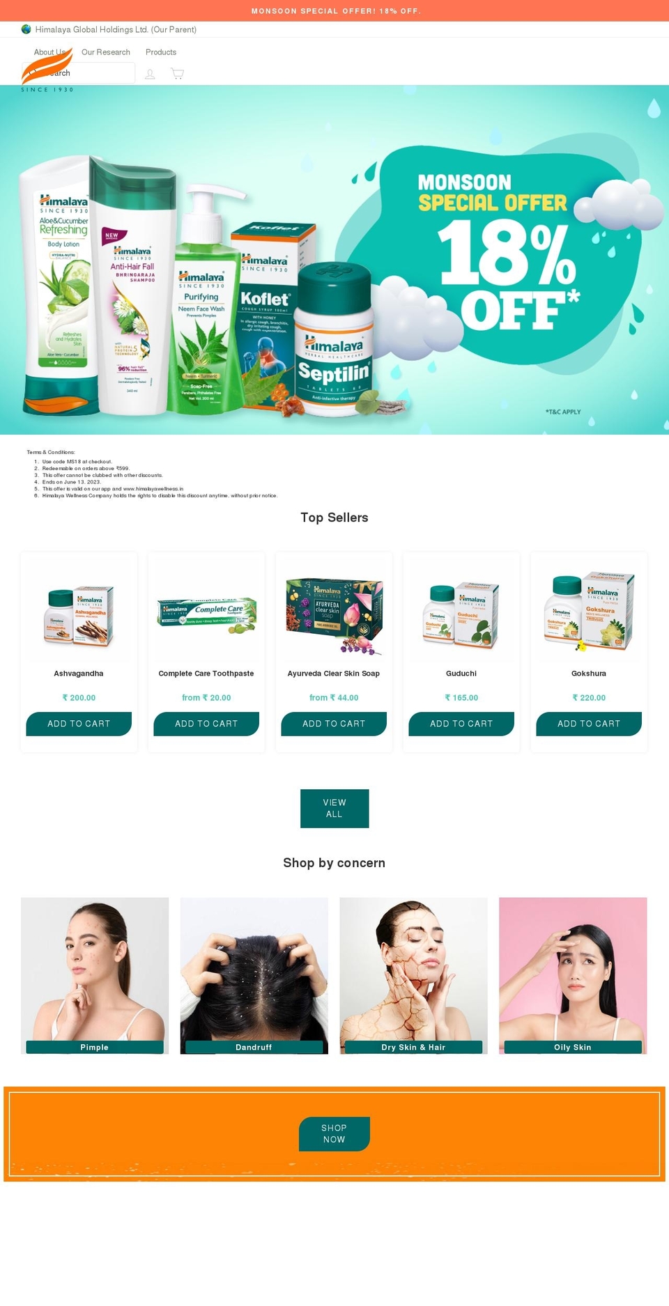 himalayawellness.in shopify website screenshot