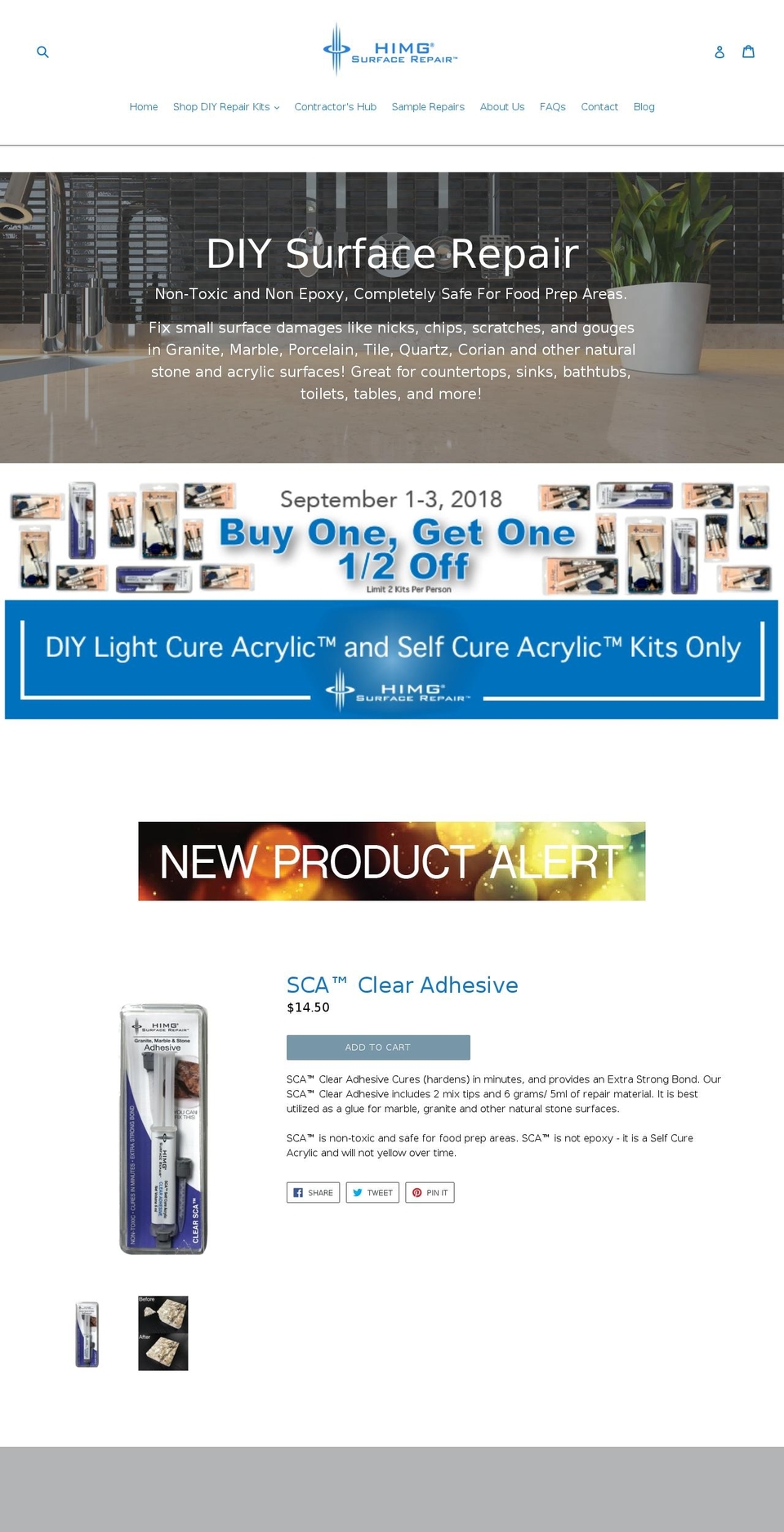 himgsurfacerepair.com shopify website screenshot