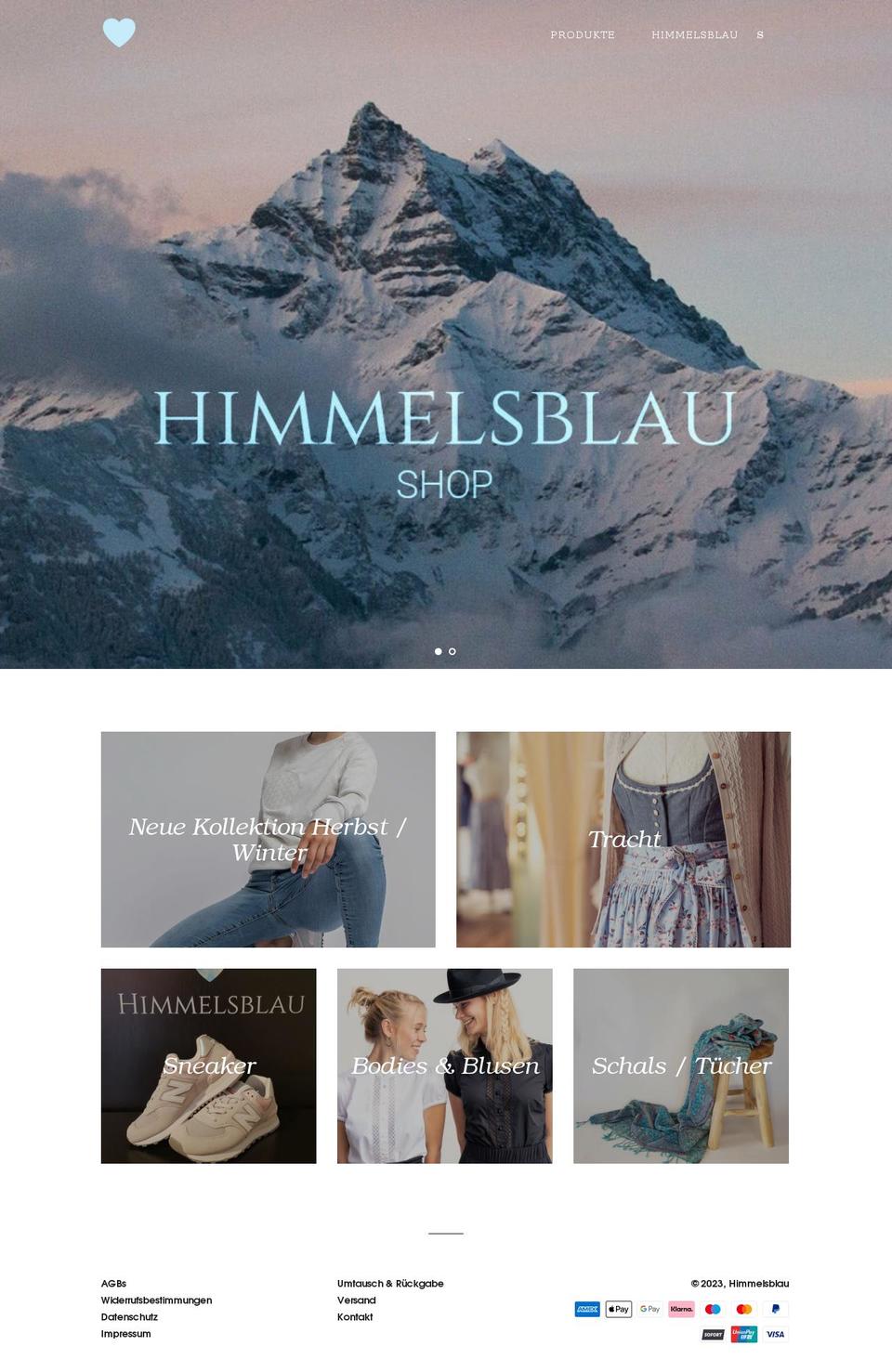 himmelsblau.shop shopify website screenshot