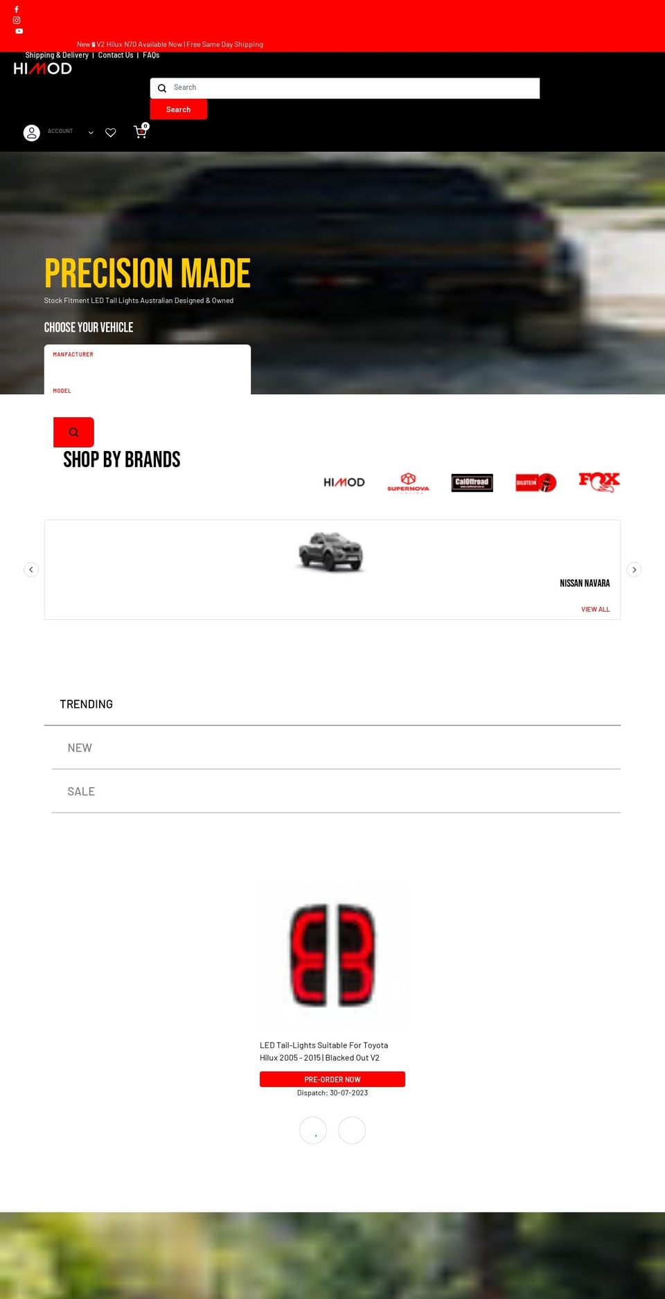 himod.com.au shopify website screenshot