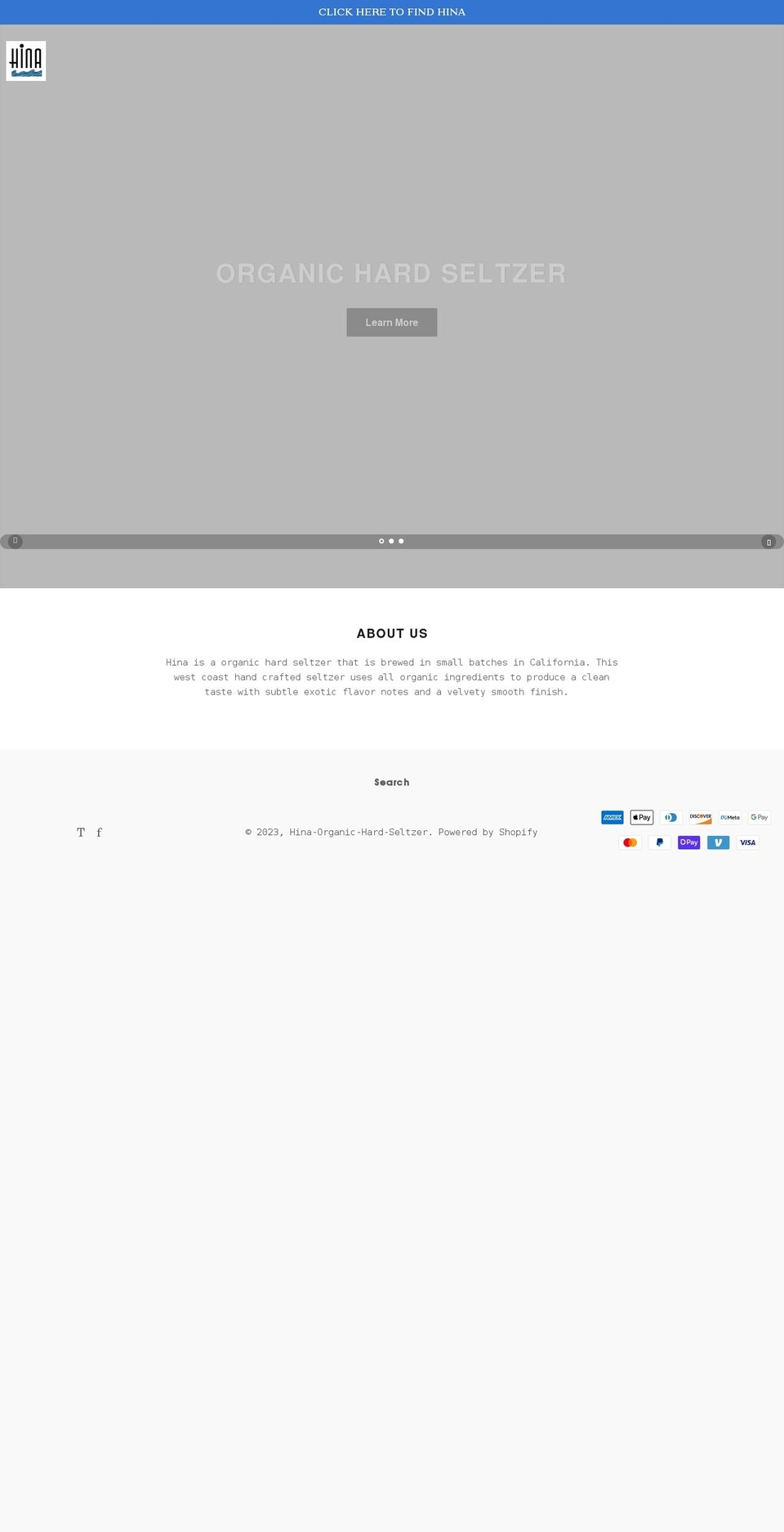 hinahardseltzer.com shopify website screenshot