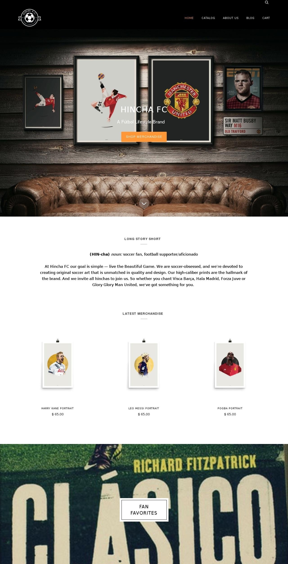 hinchafc.com shopify website screenshot