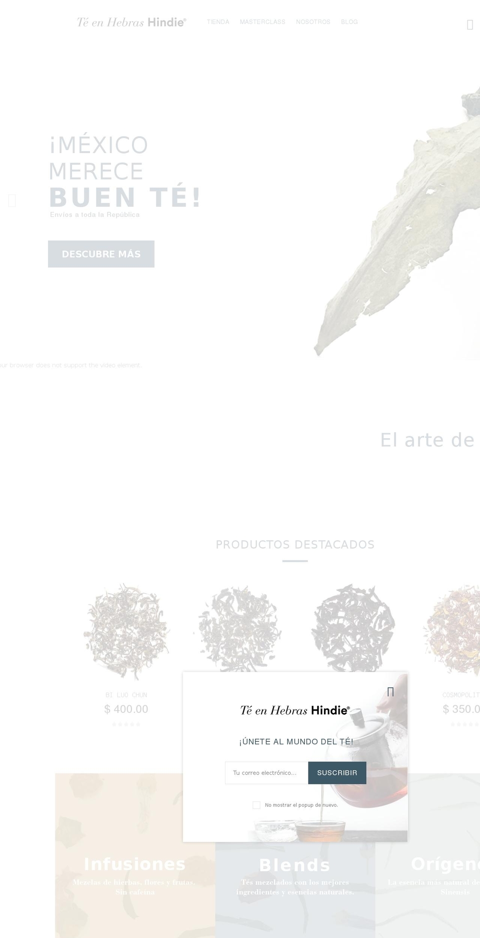 hindietea.com shopify website screenshot