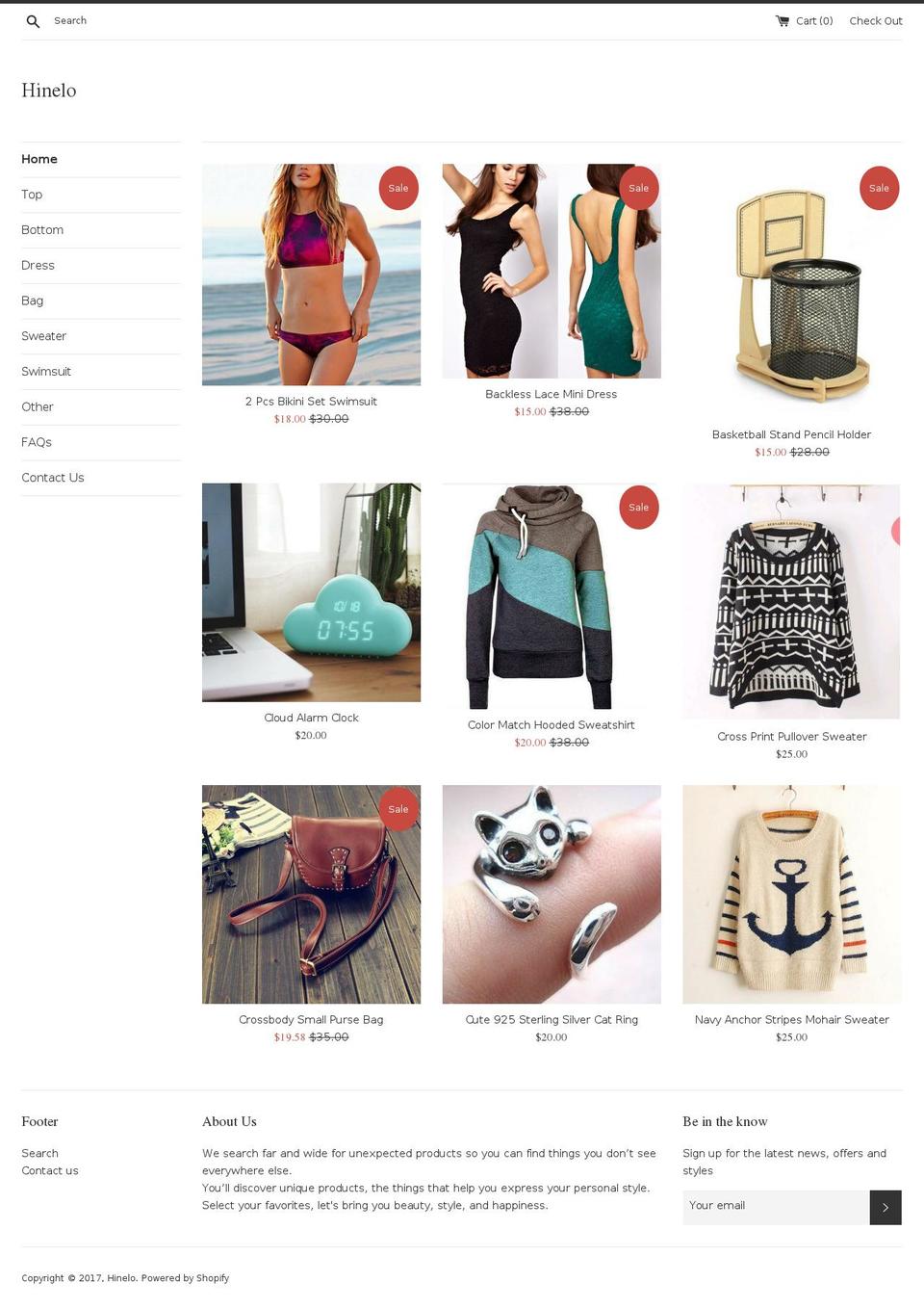 hinelo.com shopify website screenshot