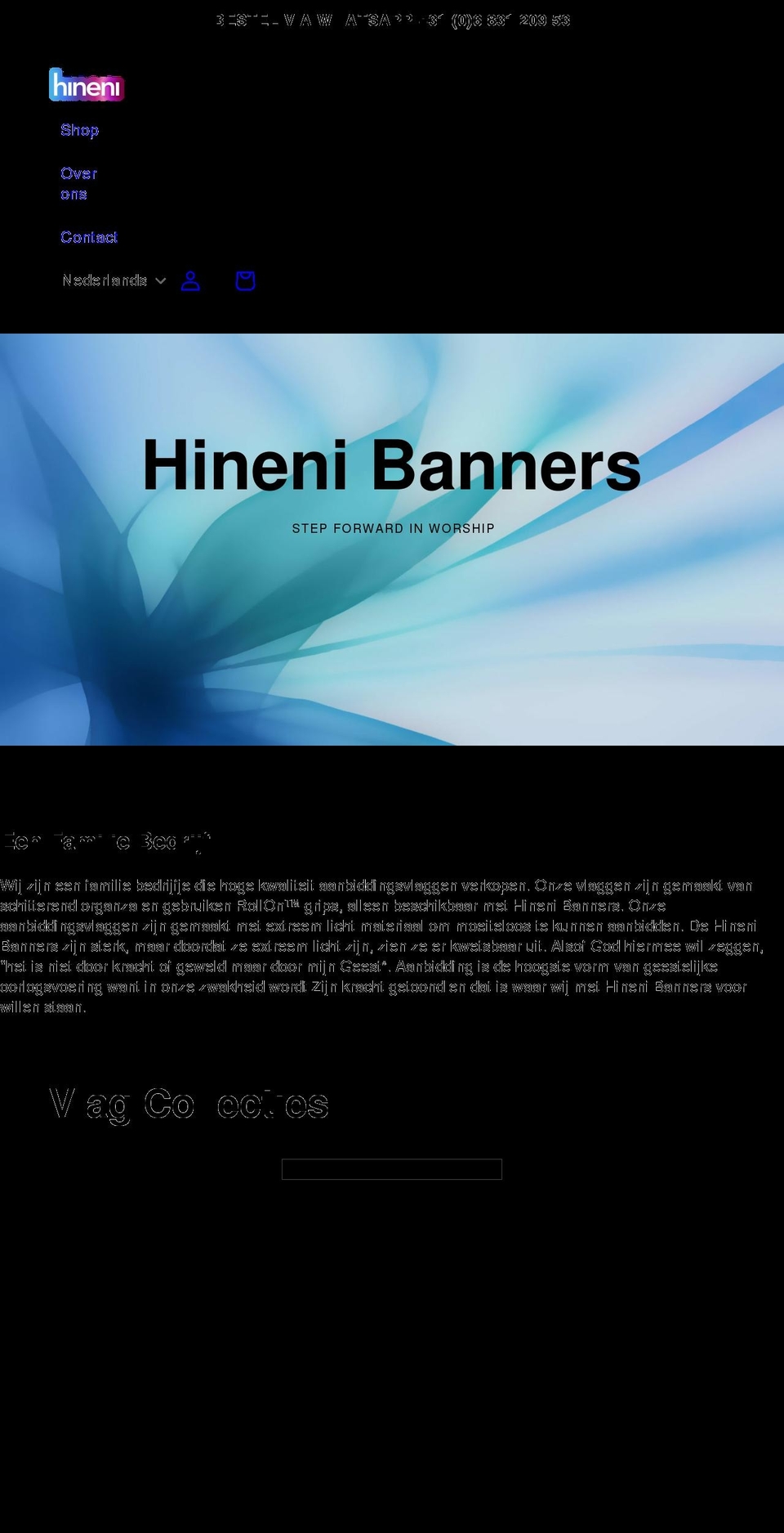 hinenibanners.com shopify website screenshot