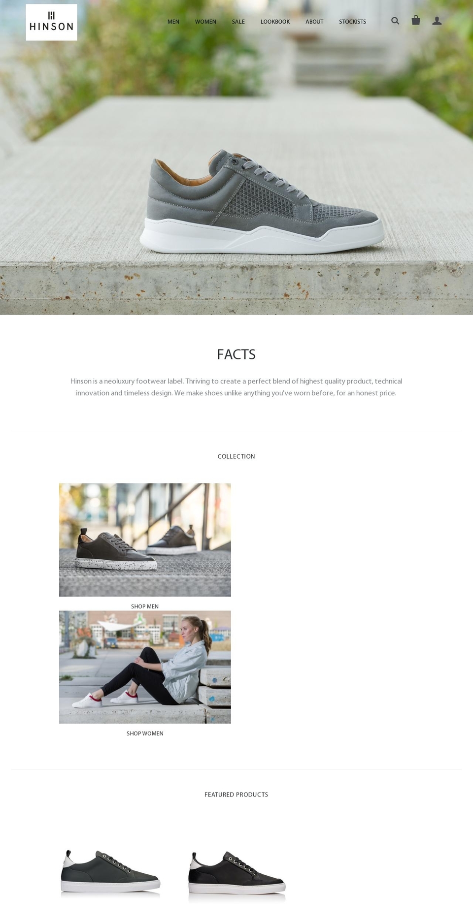 hinsonwear.com shopify website screenshot