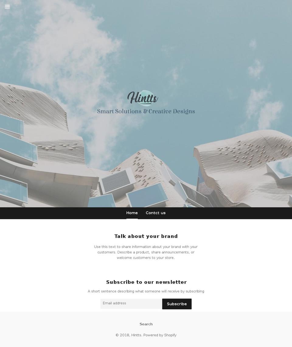 hintts.com — Shopify storefront screenshot