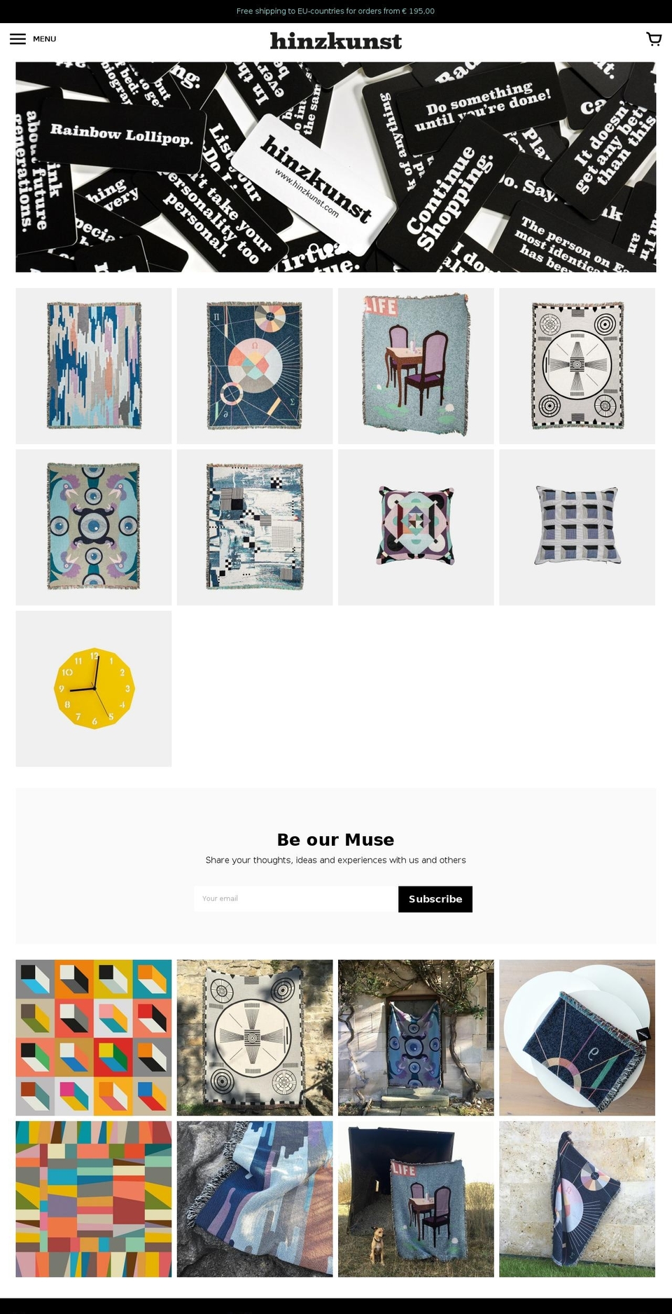 hinzkunst.com — Shopify storefront screenshot