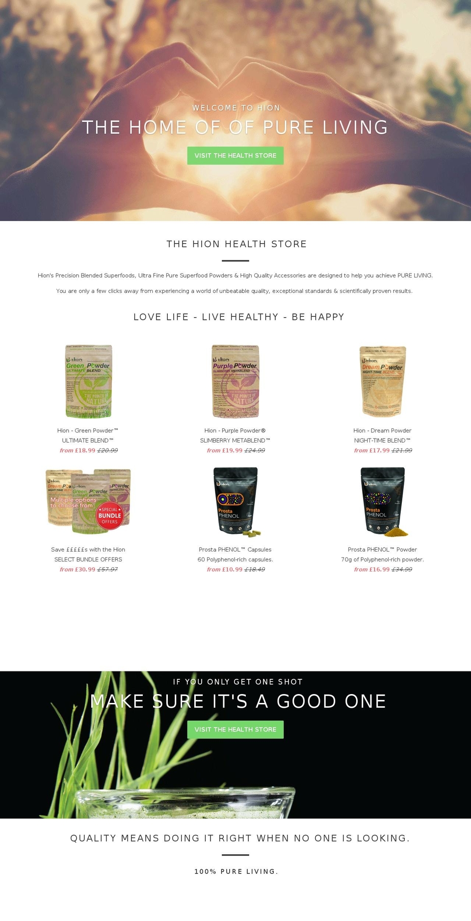 hionresearch.com — Shopify storefront screenshot