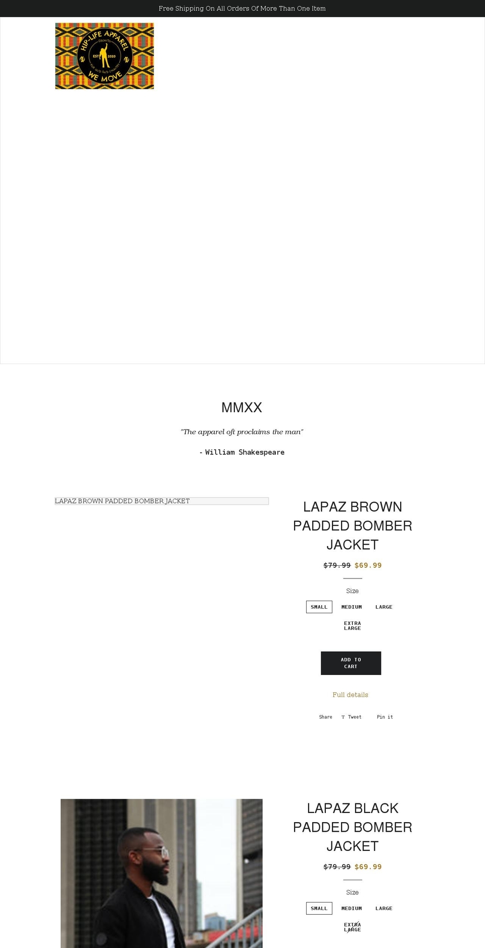 hip-life.com shopify website screenshot