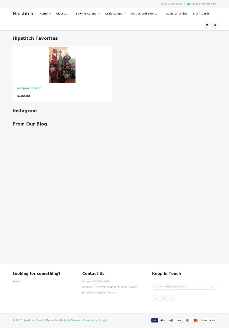 hip2stitch.com — Shopify storefront screenshot