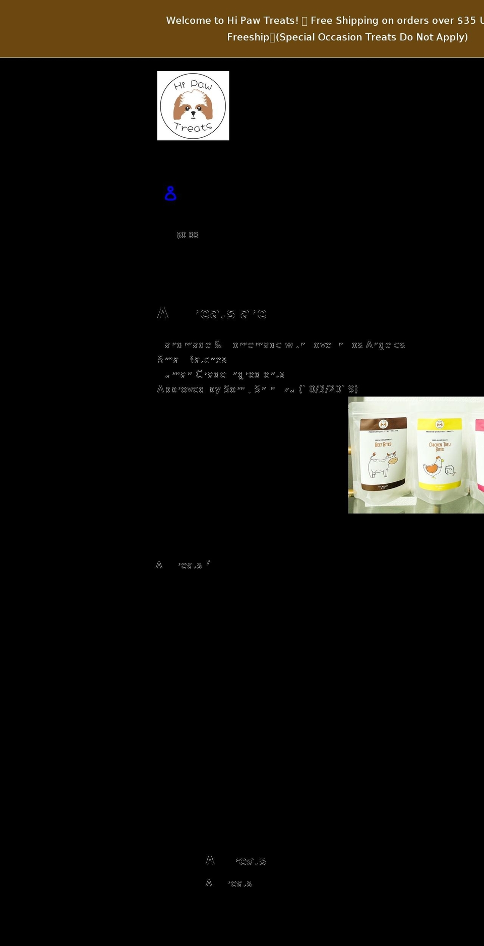 hipawtreats.com shopify website screenshot